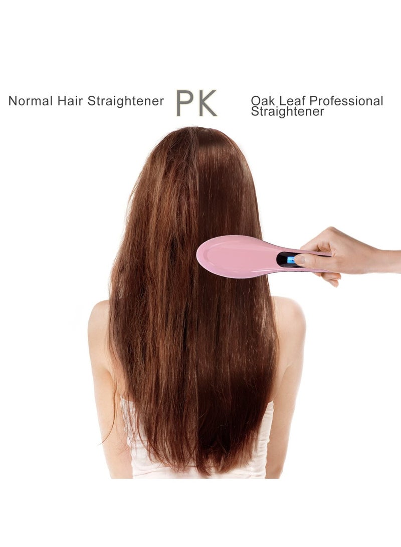 فرشاة فرد الشعر، مشط فرد كهربائي بتسخين سيراميك، وردي، درجة حرارة العمل تتراوح بين 356-446 فهرنهايت - Image 2