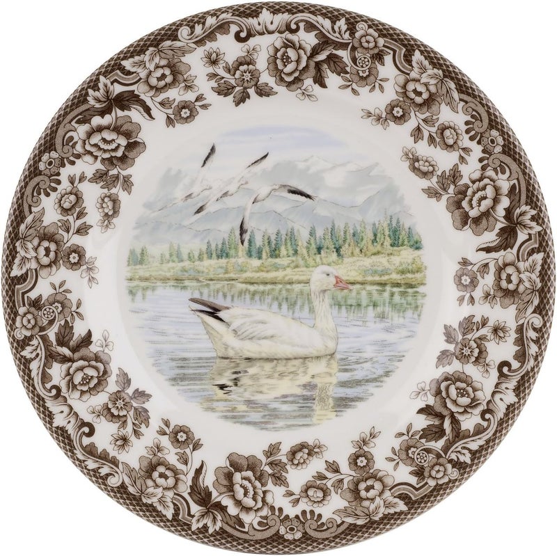 Spode Spode Woodland Salad Plate Snow Goose 8  Perfect for Thanksgiving and Other Special Occasions  Made in England from Fine Earthenware  Microwave and Dishwasher Safe  - Image 1