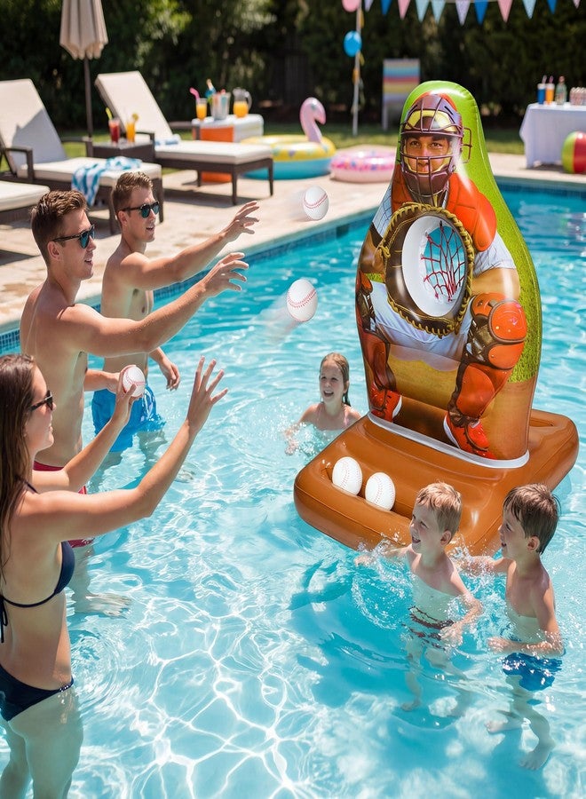 Parentswell Pool Toys Games Set, Inflatable Pool Baseball Toss Game, Fun Swimming Floating Game Toy for Kids Adults, Outdoor Beach Yard Water Target Play, Summer Family Party Sports Gift Boy Girl Teen - Image 3