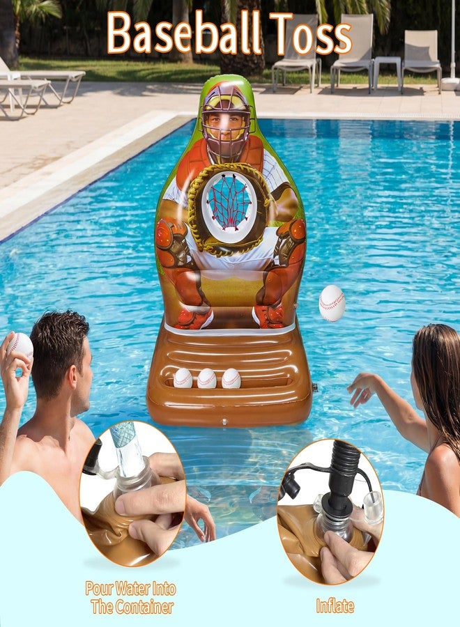 Parentswell Pool Toys Games Set, Inflatable Pool Baseball Toss Game, Fun Swimming Floating Game Toy for Kids Adults, Outdoor Beach Yard Water Target Play, Summer Family Party Sports Gift Boy Girl Teen - Image 5
