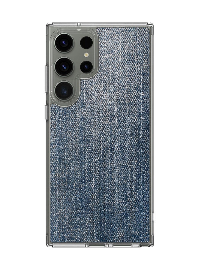 Stylizedd Classic Clear Case for Samsung Galaxy S23 Ultra , Hybrid Soft  Thin Transparent Cover [ Designed for Samsung Galaxy S23 Ultra ] - Dark Denim Print - Image 1