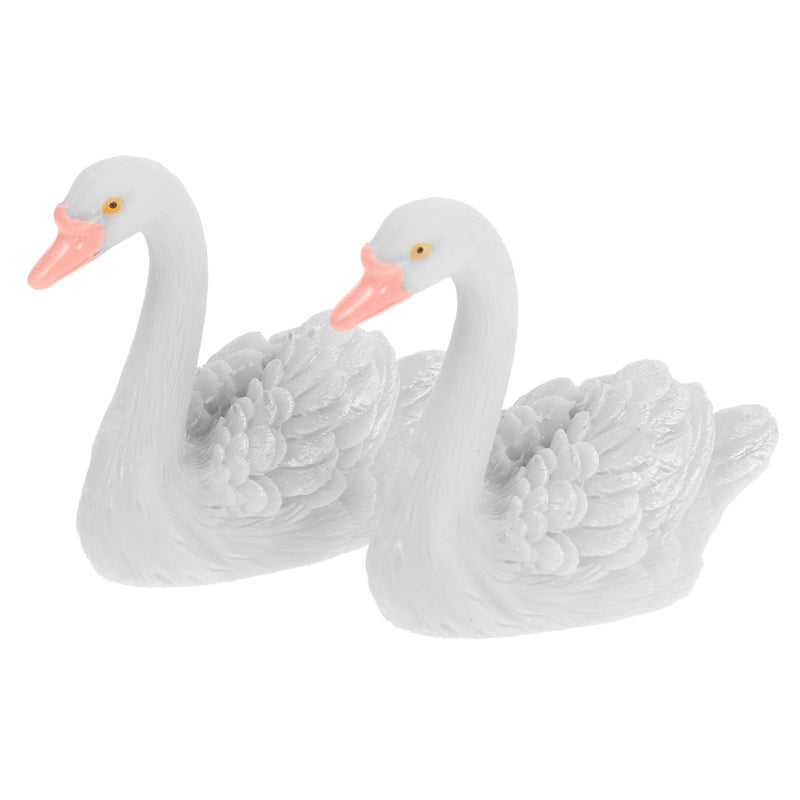 Large White Resin Swan Statues Pair Wedding Garden Decoration Figurines - Image 2