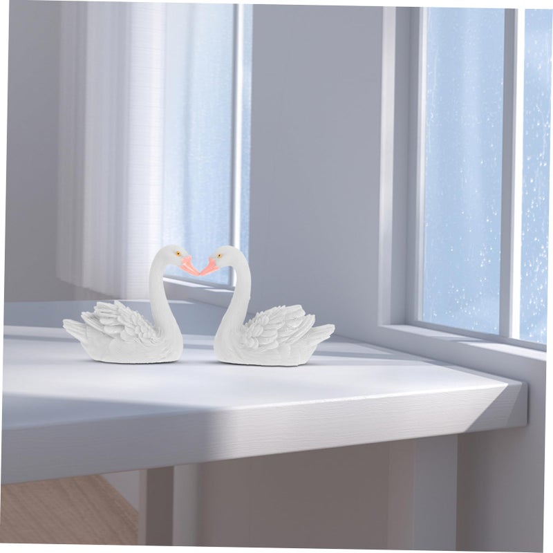 Large White Resin Swan Statues Pair Wedding Garden Decoration Figurines - Image 4