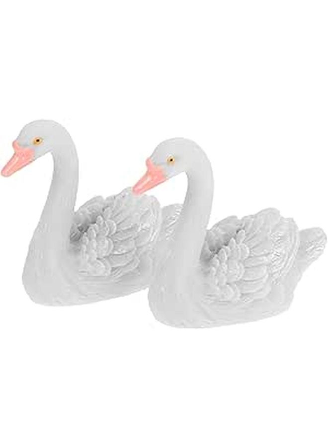 Large White Resin Swan Statues Pair Wedding Garden Decoration Figurines - Image 1