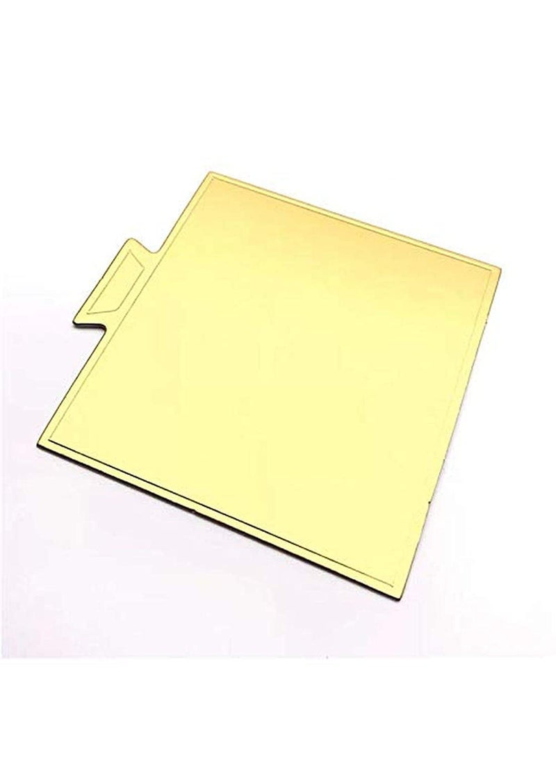 BAKING SET Baking Set Square Pastry Base Boards Gold 100 Pcs Pack Cardboard  - Image 3