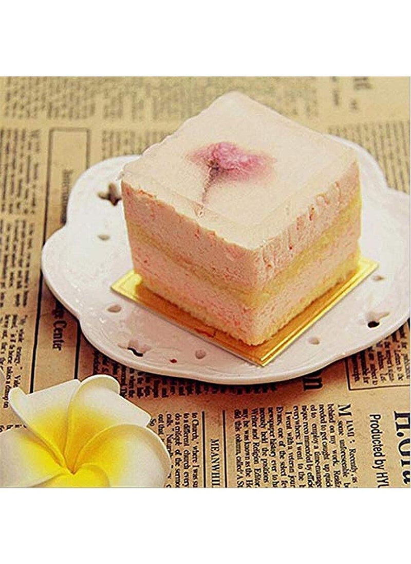 BAKING SET Baking Set Square Pastry Base Boards Gold 100 Pcs Pack Cardboard  - Image 5