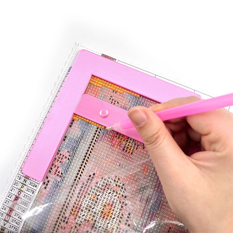 Diamond Painting Alignment Tools Set Horizontal Ruler Right Angle Ruler Pusher Tool For Accurate Diamond Positioning On Canvas - Image 1
