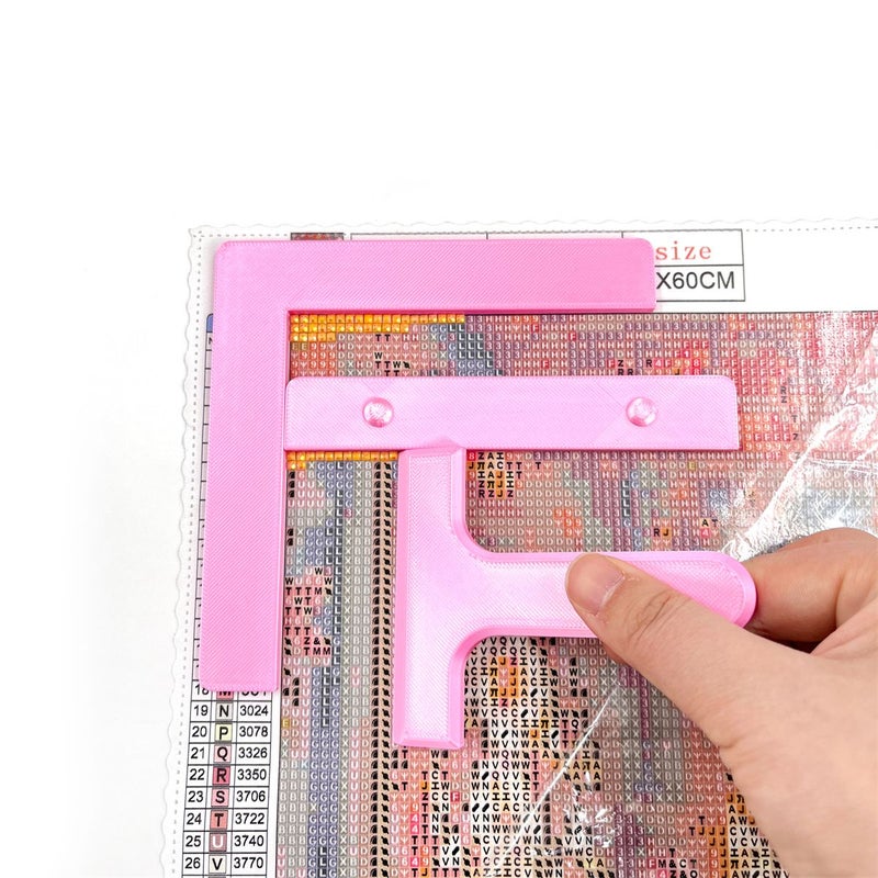 Diamond Painting Alignment Tools Set Horizontal Ruler Right Angle Ruler Pusher Tool For Accurate Diamond Positioning On Canvas - Image 4