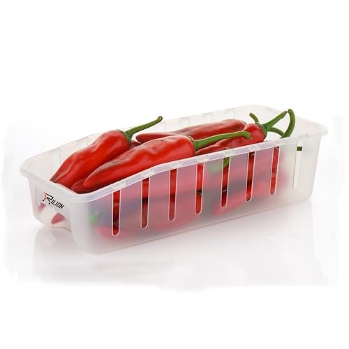 RILION Fridge Storage Containers (Pack of 4) Organizer, Plastic Fridge Storage Organizer Racks, Fridge Storage Boxes Keep Fruits, Vegetables Fresher, Container Box, White - Image 2