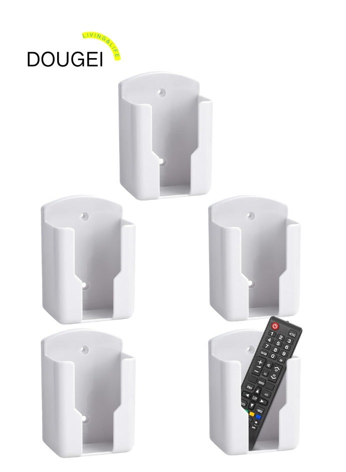 دوغي 5 عبوات حامل التحكم عن بعد مثبت على الحائط ، حامل جهاز التحكم عن بعد حامل التلفزيون المثبت على الحائط حامل جهاز التحكم عن بعد ذاتية اللصق لصندوق تخزين الوسائط حامل القلم منظم لوحدة التحكم في مكيف الهواء - Image 1