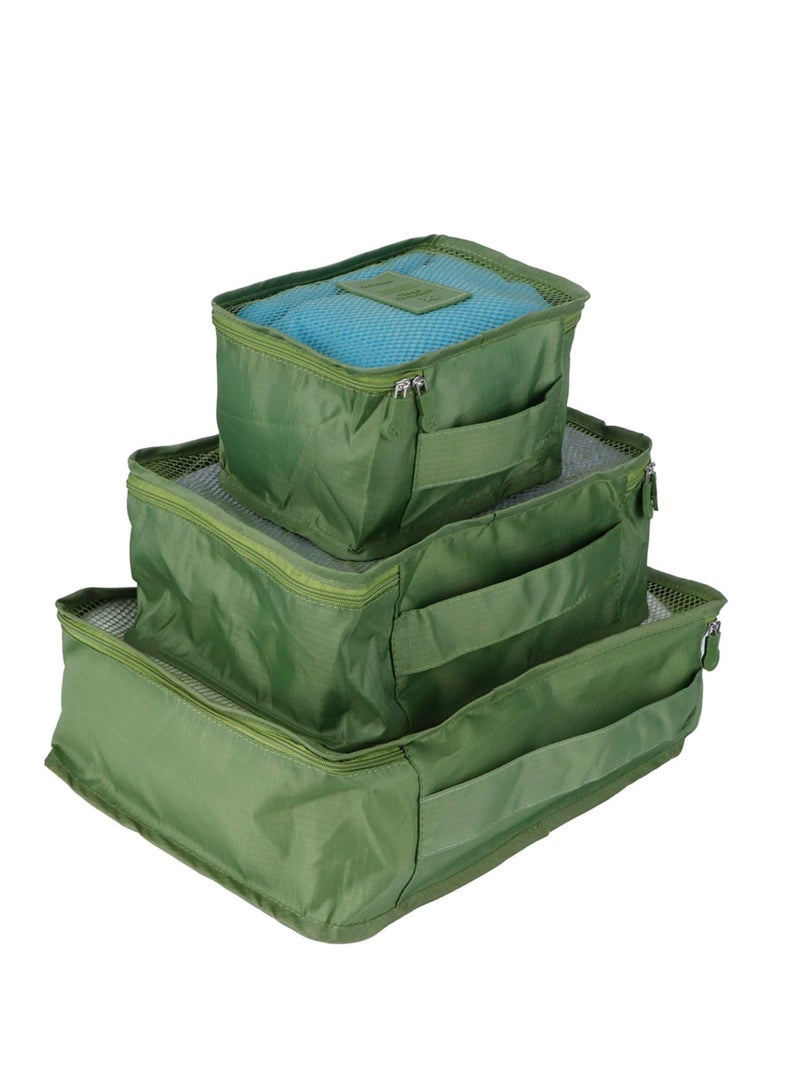 Excefore حقائب التعبئة للحقائب، 6 قطع حقيبة تخزين سفر للأمتعة، حقائب تعبئة لحقيبة الظهر، حقيبة تنظيم، أكياس ضغط ملابس الحقيبة، منظمات التعبئة، ملحقات السفر، أخضر - Image 2
