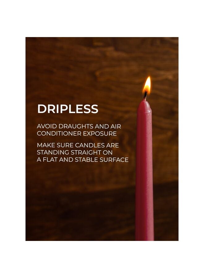 14 شمعة مدببة، بدون دخان، مثالية لحفلات أعياد الميلاد، وحفلات الزفاف، وحفلات العشاء، وديكور المنزل، طولها 10 بوصات (حمراء) - Image 4