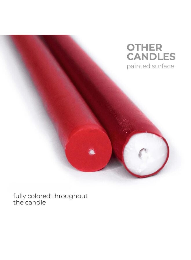 14 شمعة مدببة، بدون دخان، مثالية لحفلات أعياد الميلاد، وحفلات الزفاف، وحفلات العشاء، وديكور المنزل، طولها 10 بوصات (حمراء) - Image 3