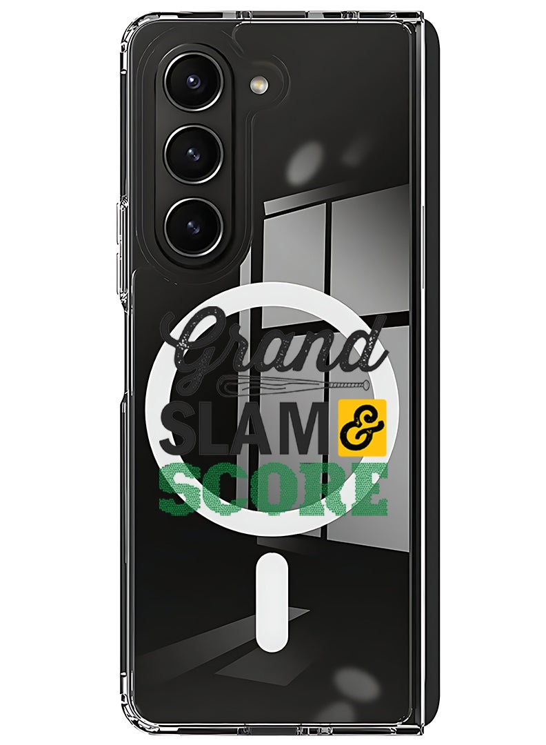 Theodor Magnetic Case for Samsung Galaxy Z Fold 5 Compatible with MagSafe Wireless Charging, Shockproof Phone Bumper Cover Grand slam & score black - Image 1