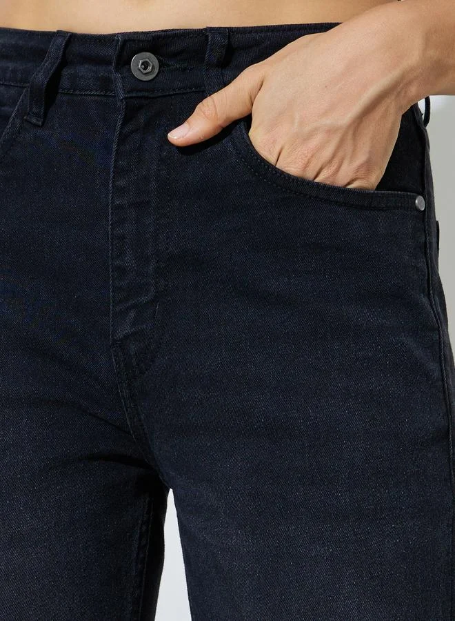 Styli Black Black Fit and Flare Stretch Flared Jeans for Women | Best Price UAE