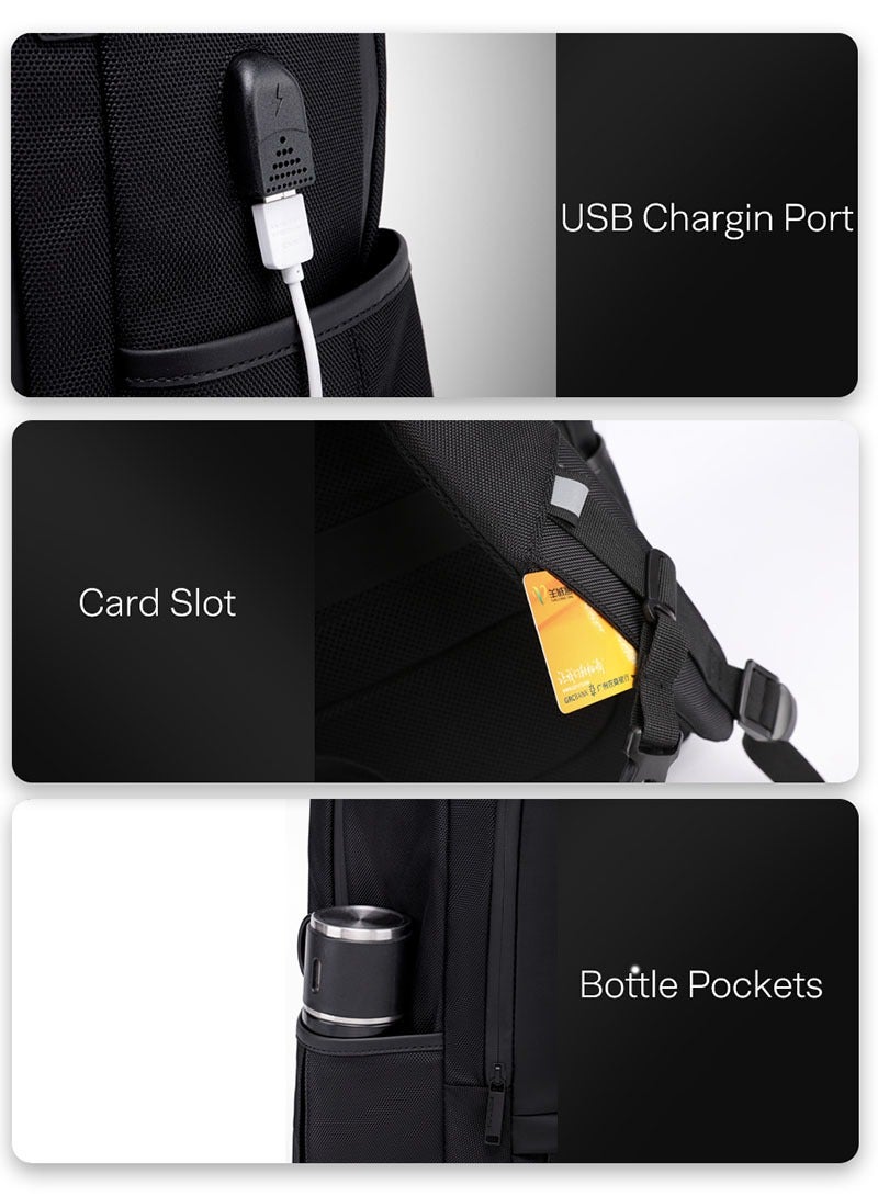 ARCTIC HUNTER Classic Travel Laptop Backpack, Office School Backpack with Laptop and Tablet Compartment for Men, Black - Image 5