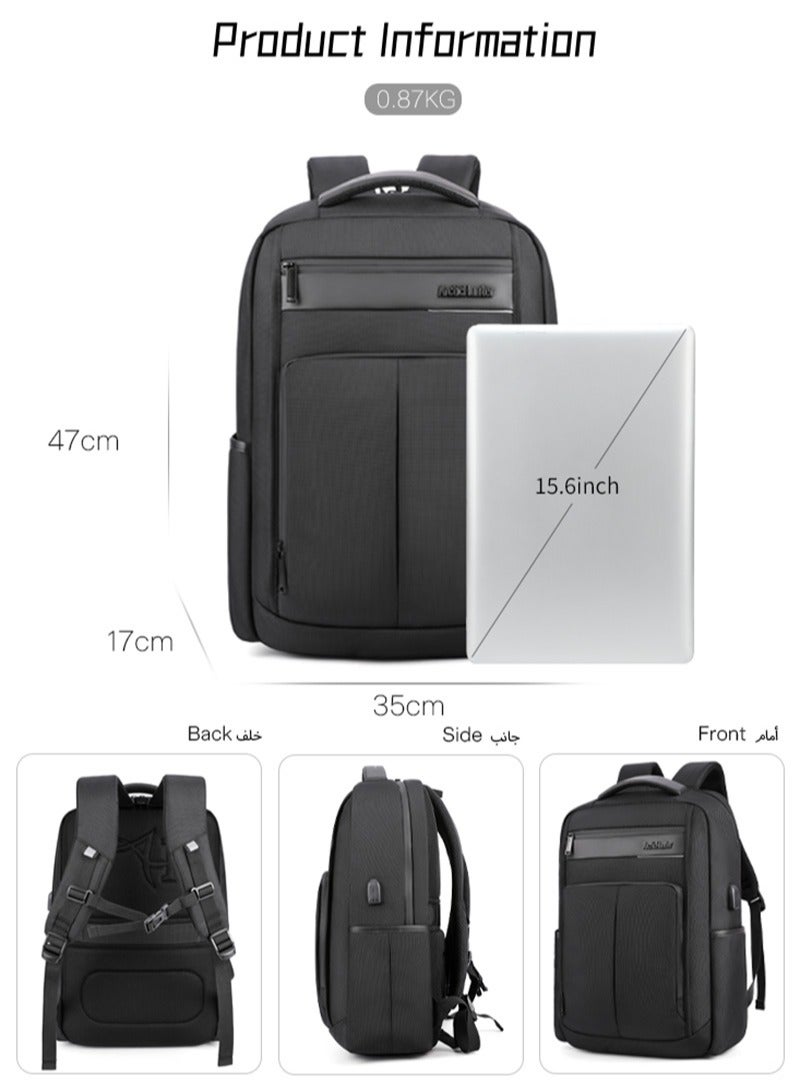 ARCTIC HUNTER Classic Travel Laptop Backpack, Office School Backpack with Laptop and Tablet Compartment for Men, Black - Image 3