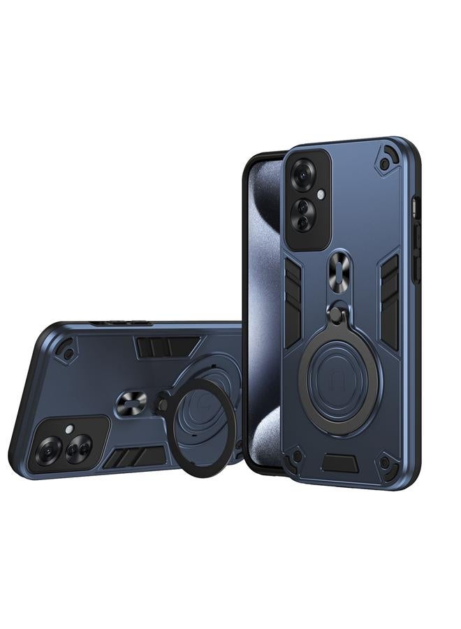 erorex Case For OPPO Reno11 F Metal Ring 360 Degree Rotating Holder PC Hybrid TPU Phone Case - Image 1