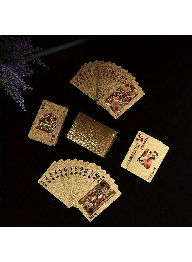 مجموعة ورق البوكر الذهبي الفاخر 55 ورقة أوراق لعب بلاستيكية مقاومة للماء - Image 1