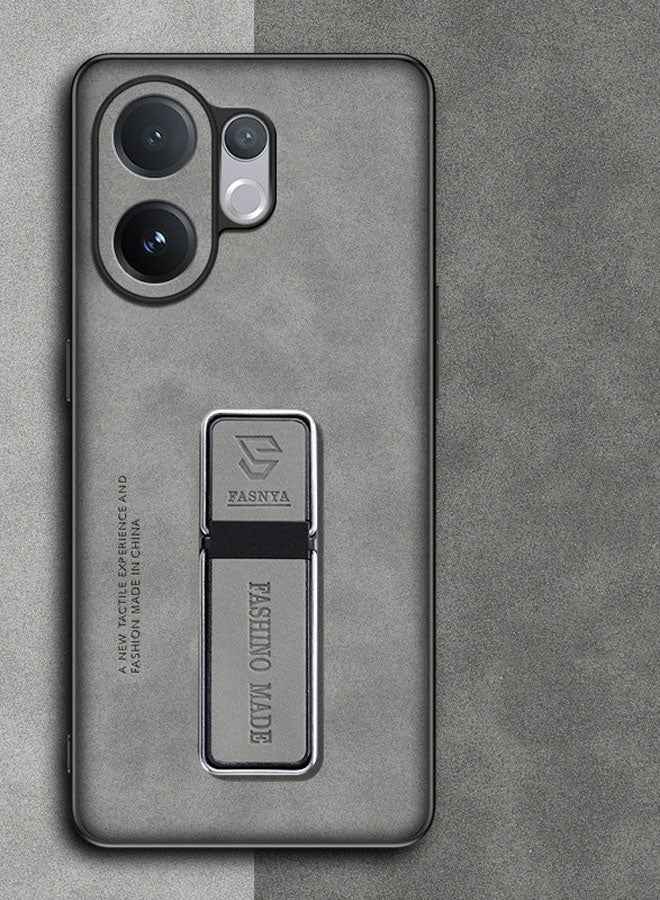 عام غطاء هاتف لفيفو V60، غلاف لفيفو V60 مع حامل معدني مغناطيسي، غلاف سيليكون ناعم من TPU مقاوم للصدمات للرجال والنساء، غلاف من جلد PU زغبي. - Image 1