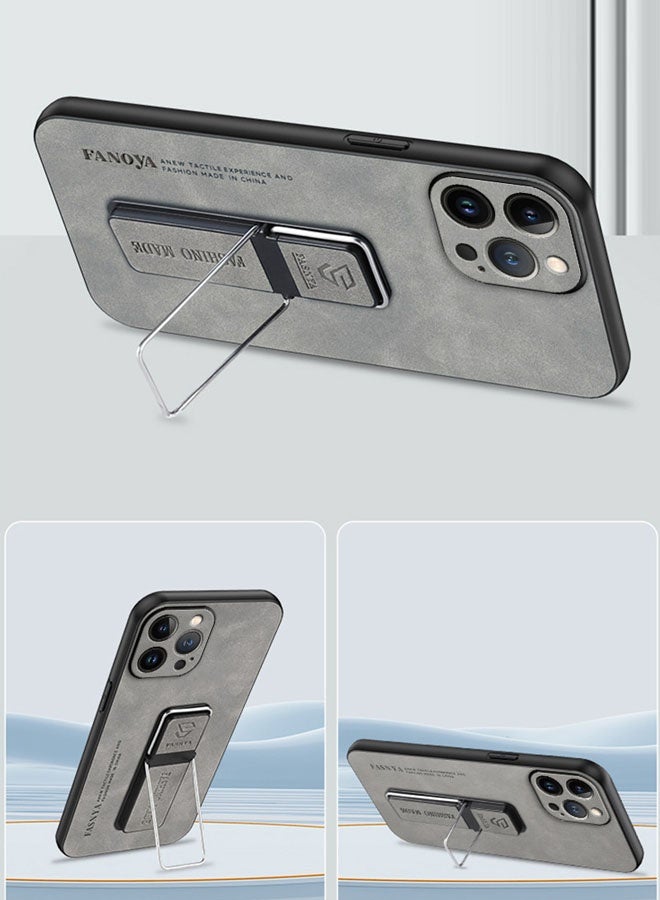 عام غطاء هاتف لفيفو V60، غلاف لفيفو V60 مع حامل معدني مغناطيسي، غلاف سيليكون ناعم من TPU مقاوم للصدمات للرجال والنساء، غلاف من جلد PU زغبي. - Image 3