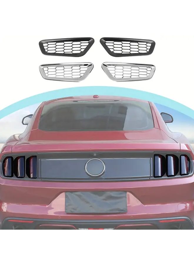 Smoked Black Tail Light Lamp Cover Guard Trim Bezels ABS Fit For Mustang 2015 2016 2017 - Image 1