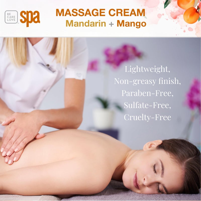 BCL SPA Massage Cream organic Mandarin + Mango body lotion with shea butter, aloe vera, peppermint, argan and jojoba oils, body cream to invigorate, hydrate and soften the skin. Home/Pro use 16 fl oz - Image 5