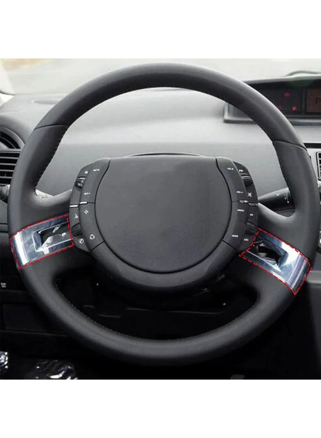 ملصق زخرفي لعجلة القيادة من الكروم الفضي المطلي بـ ABS لسيارة Citroen C4 Classic من 2012 إلى 2016 - Image 4