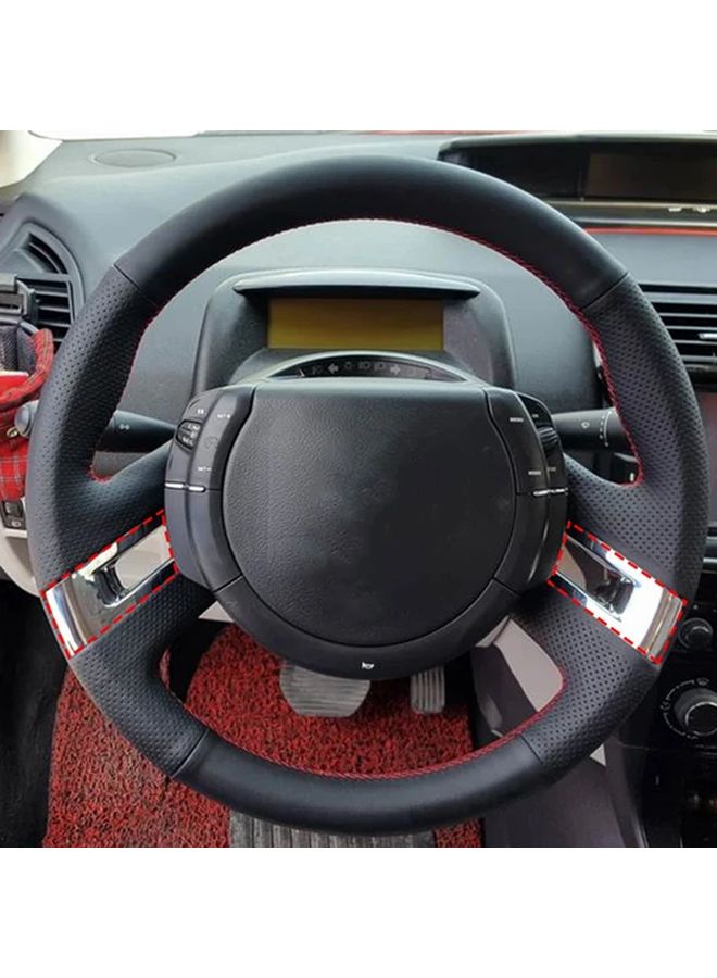 ملصق زخرفي لعجلة القيادة من الكروم الفضي المطلي بـ ABS لسيارة Citroen C4 Classic من 2012 إلى 2016 - Image 1