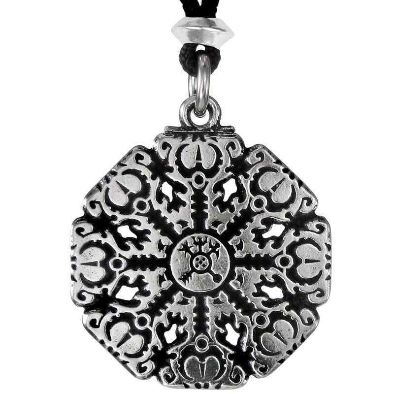 Pepi Helm of Awe Aegishjalmur Pendant Necklace - Norse Viking Protection Amulet - Image 1