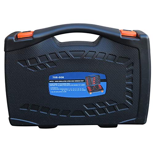 Rhino Insulated Open End Spanner Set 1000V 18 Piece Metric Wrench Kit 7mm - 24mm - Image 2
