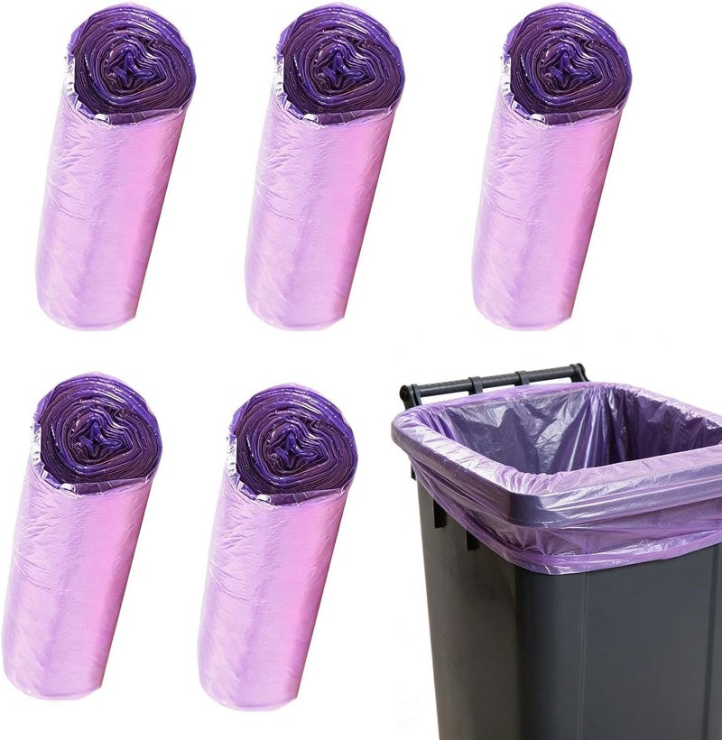 Trash Bags, 5 Rolls of Drawstring Waste Bags – Trash Bags for the Bathroom, Kitchen, Bathroom, Garden, Lawn, Office, Garage, Home - Image 1