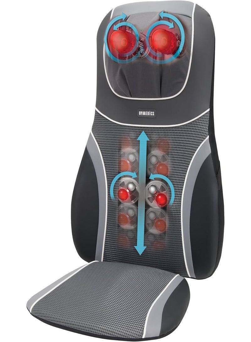 هوميديكس وسادة كرسي التدليك Homedics SENSA Touch بتقنية "شياتسو" للرقبة والظهر؛ تساعد في تخفيف التوتر في الرقبة والظهر، وتتميز بتصميم خفيف الوزن ومناسب للاستخدام في المنزل أو المكتب. - Image 1