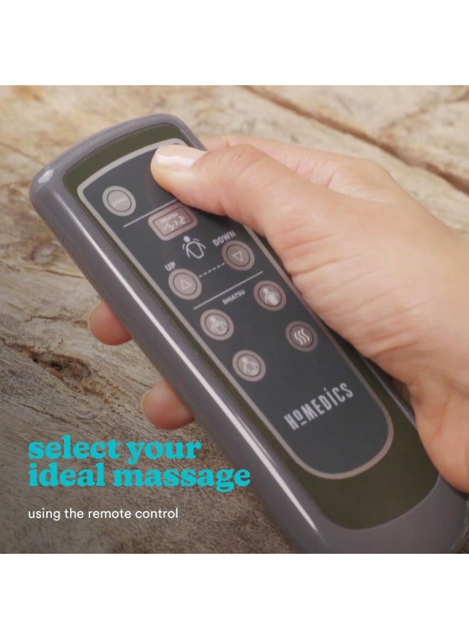 هوميديكس وسادة كرسي التدليك Homedics SENSA Touch بتقنية "شياتسو" للرقبة والظهر؛ تساعد في تخفيف التوتر في الرقبة والظهر، وتتميز بتصميم خفيف الوزن ومناسب للاستخدام في المنزل أو المكتب. - Image 2