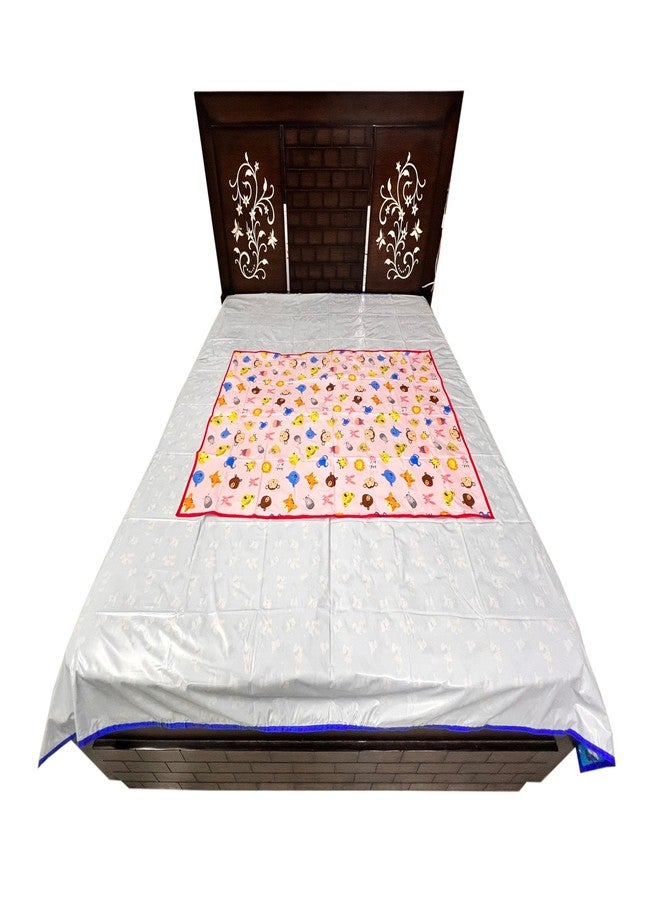 Ecosoft Baby Plastic Sheet/PVC Sheet for Kids/Rubber Sheet for Babies/Bed Wetting Protector (90 x 135 cm) (36 x 54 Inch) (Circus Brown & Animal Pink) - Image 2