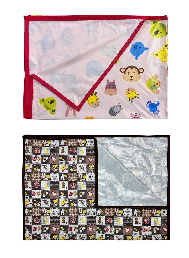 Ecosoft Baby Plastic Sheet/PVC Sheet for Kids/Rubber Sheet for Babies/Bed Wetting Protector (90 x 135 cm) (36 x 54 Inch) (Circus Brown & Animal Pink) - Image 5
