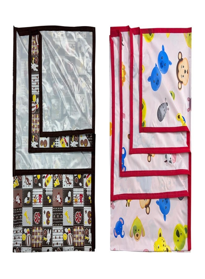Ecosoft Baby Plastic Sheet/PVC Sheet for Kids/Rubber Sheet for Babies/Bed Wetting Protector (90 x 135 cm) (36 x 54 Inch) (Circus Brown & Animal Pink) - Image 1