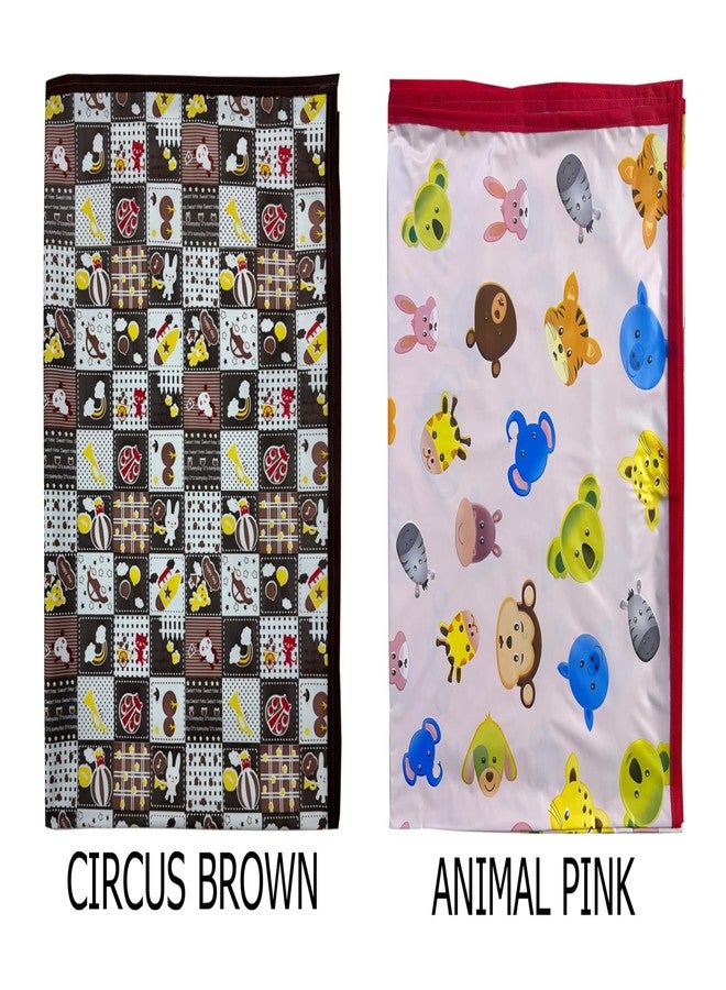 Ecosoft Baby Plastic Sheet/PVC Sheet for Kids/Rubber Sheet for Babies/Bed Wetting Protector (90 x 135 cm) (36 x 54 Inch) (Circus Brown & Animal Pink) - Image 3