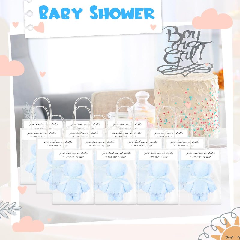 Teddy Bear Towel: Blue Coral Fleece Hand Towel - Soft Baby Shower Towel for Baby Baptism, Wedding Favor And Birthday Gift Use - Image 5