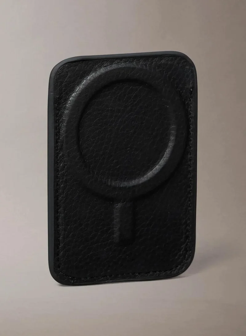 Calvin Klein Black Leather RFID Magnetic Phone Cardholder for Men | Best Price UAE