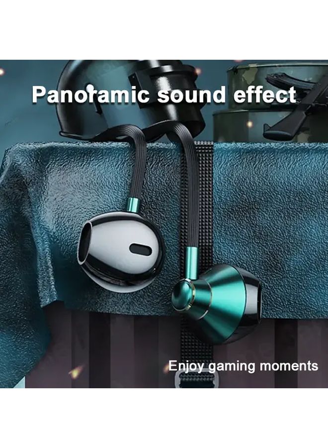 Green Type C Wired Earbuds with Bass Boost Noise Cancelling Mic for Gaming Office - Image 4