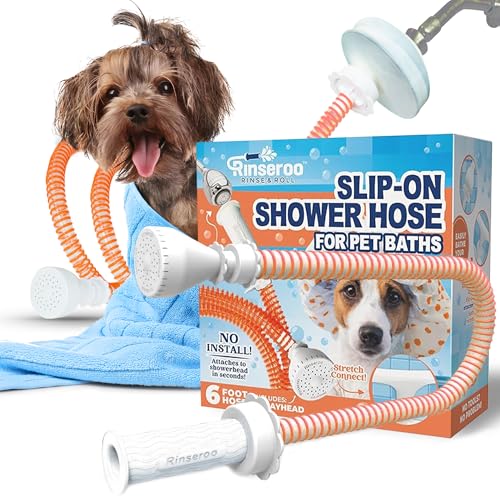 Rinseroo Dog Shower Attachment Hose – Slip-On Pet Sprayer with 6ft Hose – No Tools Handheld Dog Bathing & Grooming Shower Head for Easy Pet Baths, Seniors & RV Use - Image 3