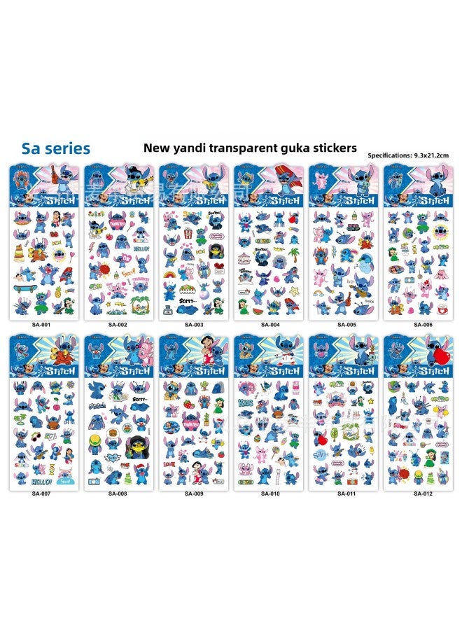 Cartoon Cute Transparent Goo Card Stickers Ins Waterproof Mobile Phone Case Water Cup Decorative Stickers Children's Hand Account Material Creative Stickers