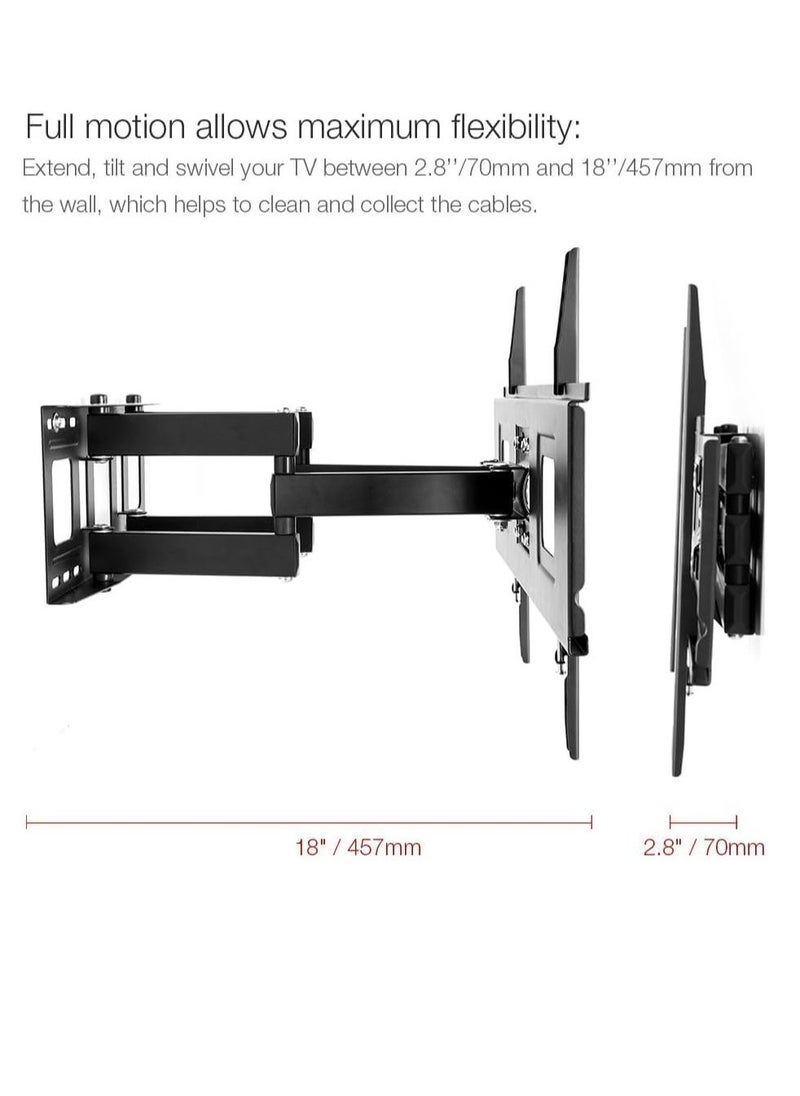 ELTRAZONE A04 Full Motion Articulating TV Wall Mount Bracket for 32-65 Inch LED, LCD, HD, 4K, and Plasma TVs – Universal Tilt, Swivel, Extendable Arm, Sturdy & Space-Saving Design – Adjustable Wall Mount for Optimal Viewing - Image 3