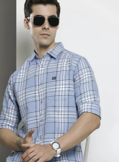 The Indian Garage Co Men Regular Fit Checkered Full Sleeves Spread Collar Casual Shirt