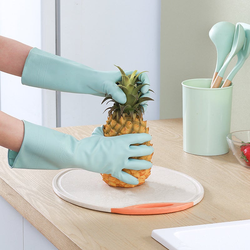 Durable PVC Kitchen Gloves for Dishwashing and House Cleaning Pink - Image 2