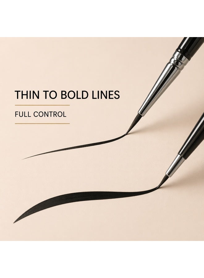 Fine Eyeliner Brush – Ultra Thin Precision Eyeliner Brush for Gel, Liquid & Cream Liner – Detail Eye Makeup Brush for Sharp Wings & Defined Lines – Milana Leesa - Image 3