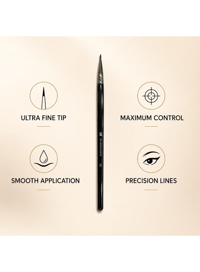 Fine Eyeliner Brush – Ultra Thin Precision Eyeliner Brush for Gel, Liquid & Cream Liner – Detail Eye Makeup Brush for Sharp Wings & Defined Lines – Milana Leesa - Image 2