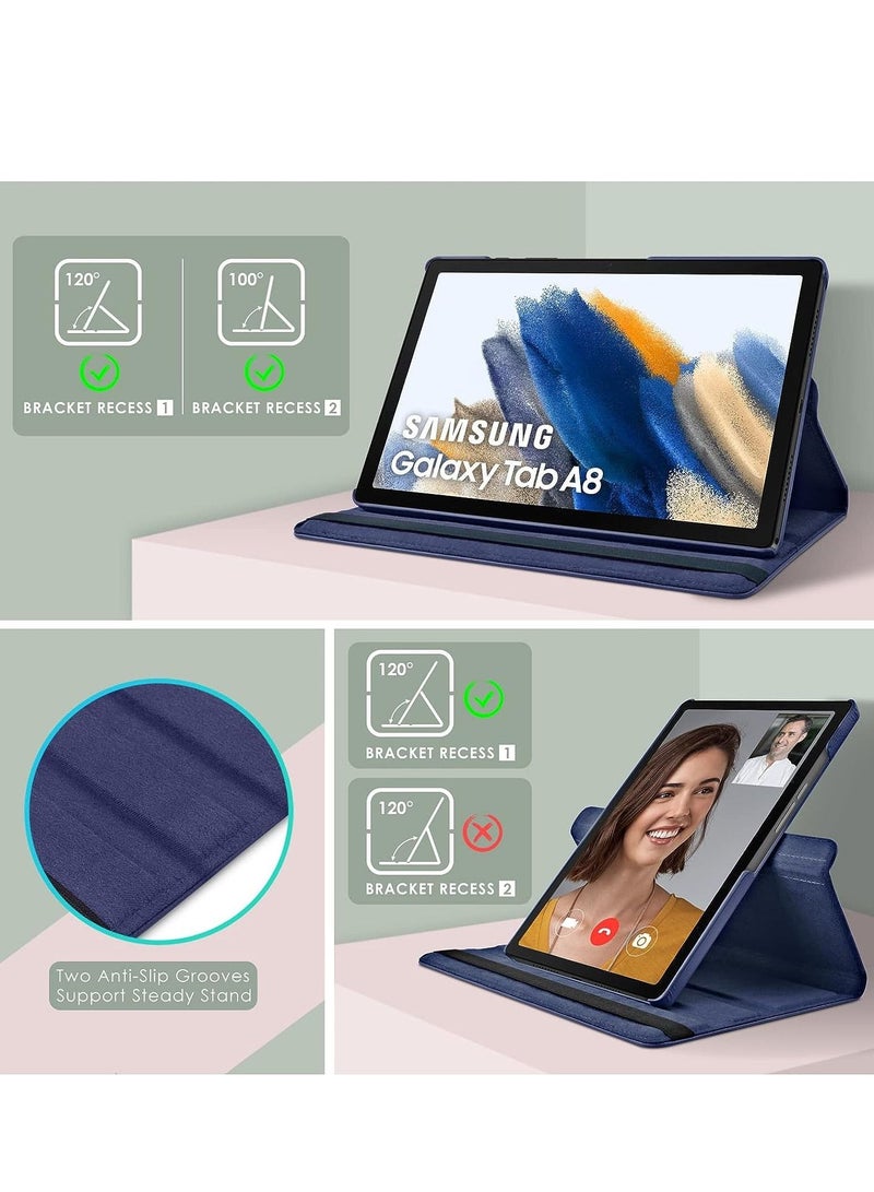 Raxoom Case Compatible with Galaxy Tab A8 10.5" Case (SM-X200/X205/X207), Galaxy Tab A8 Case 10.5 inch,Auto Sleep/Wake 360Â° Rotating Stand Folio Leather Case for Tab A8 2022 (Dark blue) - Image 3