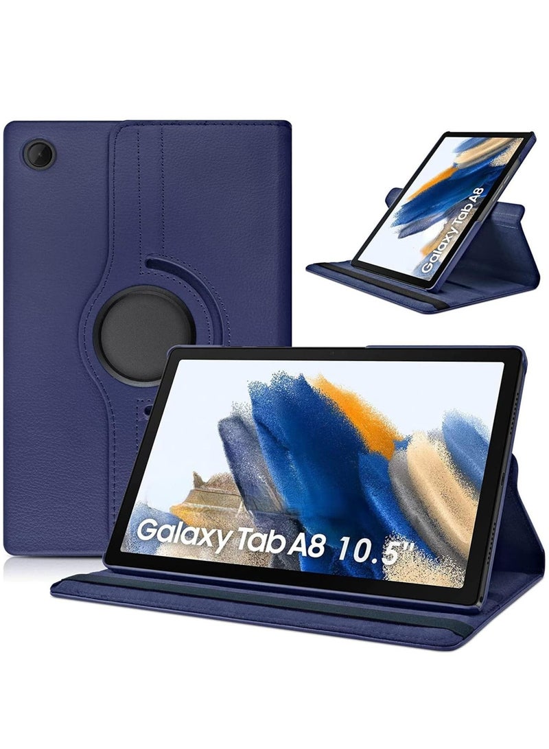 Raxoom Case Compatible with Galaxy Tab A8 10.5" Case (SM-X200/X205/X207), Galaxy Tab A8 Case 10.5 inch,Auto Sleep/Wake 360Â° Rotating Stand Folio Leather Case for Tab A8 2022 (Dark blue) - Image 1